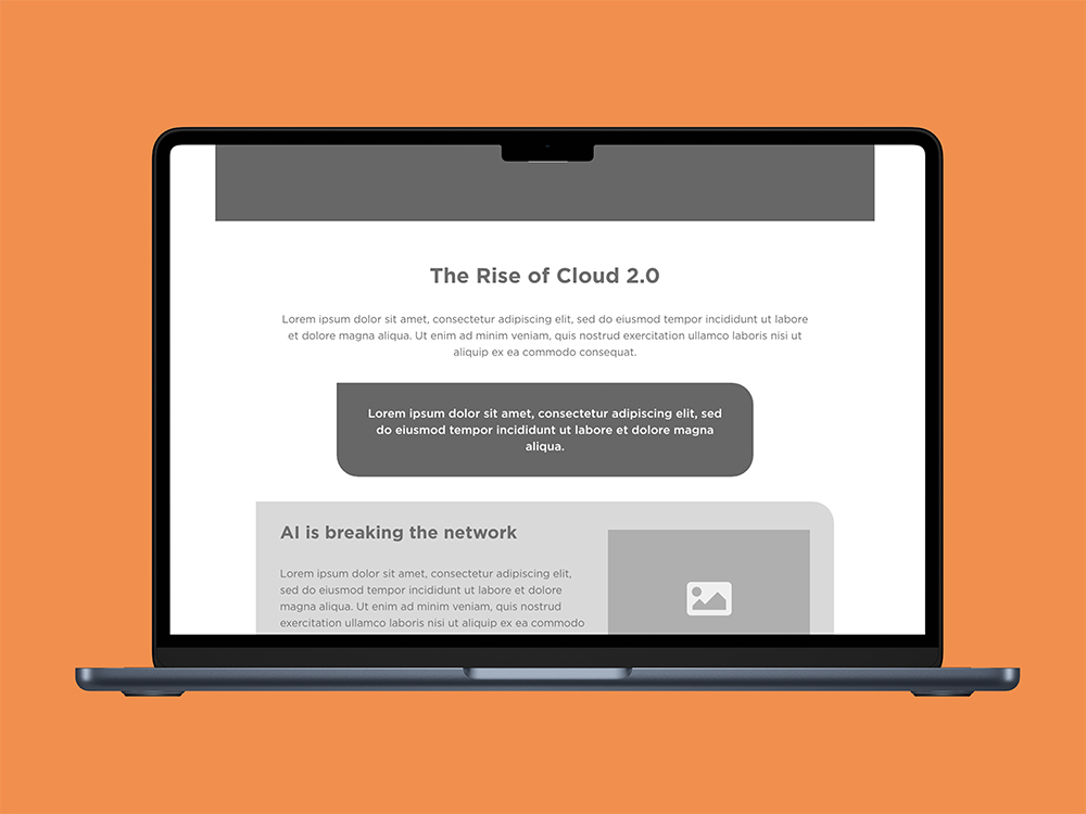 Wireframe planning for the cloud infographic